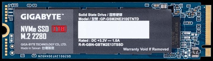 SSD-накопичувач M.2 GIGABYTE 1TB NVMe PCIe 3.0 4x 2280 (GP-GSM2NE3100TNTD)