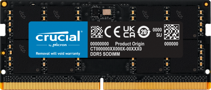Оперативная память Crucial DRAM 32GB DDR5-5200 SODIMM CL42 (CT32G52C42S5)