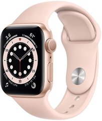 Смарт-годинник Apple Watch Series 6 GPS 44mm Gold Aluminium Case with Pink Sand Sport Band (M00E3UL/A)