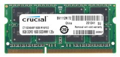 Пам'ять до ноутбука Micron Crucial DDR3 1600 8GB 1.5/1.35V, (CT102464BF160B)