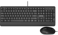 Комплект (Клавіатура, миша) Canyon CNE-CSET4-RU Black
