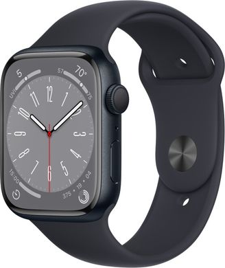 Apple Watch Series 8 GPS 41mm Midnight Aluminium Case with Midnight Sport Band - Regular (MNP53)