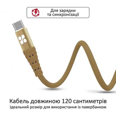 Кабель Promate NerveLink-C USB - Type-C 1.2 м Gold (nervelink-c.gold)