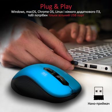 Мышь Promate Slider Wireless Blue (slider.blue)