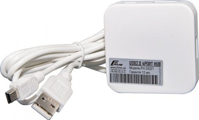 Хаб USB 2.0 Frime 4хUSB2.0 White (FH-20021)