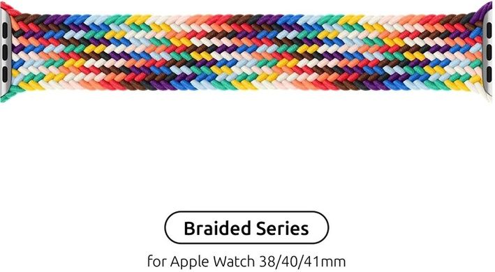 Ремінець ArmorStandart Braided Solo Loop для Apple Watch 38/40/41mm Pride Edition Size 2 (120 mm) (ARM64933)