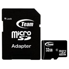 Карта пам'яті Team MicroSDHC 32GB UHS-I Class 10 Team Black + SD-adapter (TUSDH32GCL10U03)