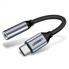 Перехідник UGREEN AV142 USB Type-C to 3.5mm Female Cable 10cm Gray (30632)