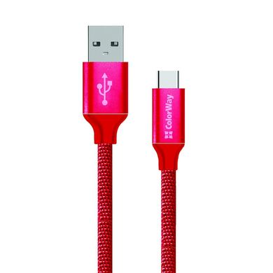 Кабель СolorWay USB - Type-C 2.1A 1m Red (CW-CBUC003-RD)