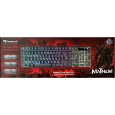 Клавіатура Defender Mayhem GK-360DL UA RGB,19 Anti-Ghost (45362)