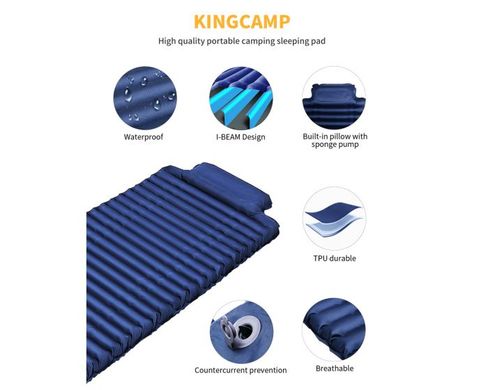 Надувний коврик KingCamp Comfort Light (KM1903) Navy