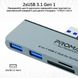 Хаб 6-в-1 Promate SurfaceHub-7 HDMI/2xUSB 3.1/USB-C 3.1/SD/MicroSD Grey (surfacehub-7.grey)