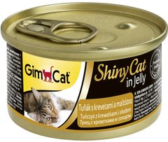 Вологий корм для котів GimCat Shiny Cat 70 г (тунець, креветки та солод)