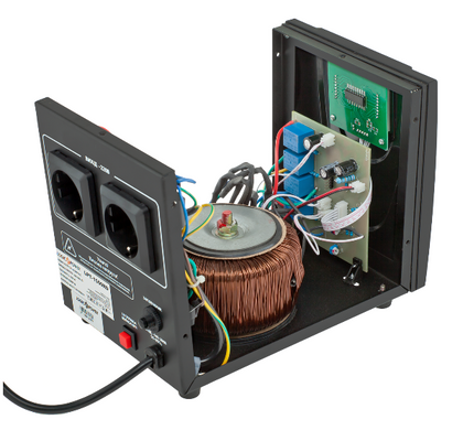 Стабилизатор напряжения LogicPower LPT-1500RD, 2 x евро, LCD (LP4437)