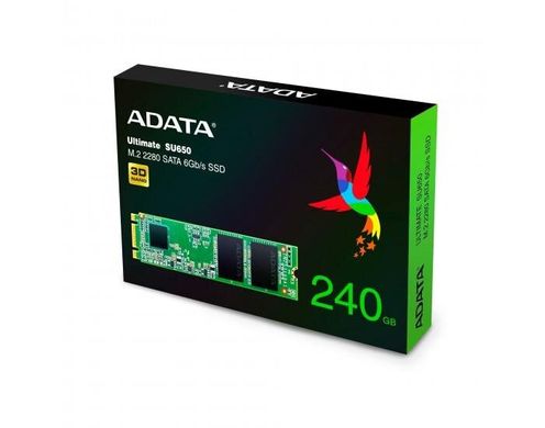 SSD-накопичувач M.2 ADATA 240GB SU650 SATA 2280 3D TLCASU650NS38-240GT-C