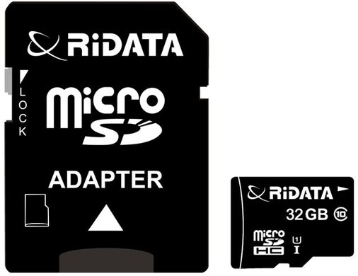 Карта пам'яті RiDATA microSDHC 32GB Class 10 UHS-I + SD адаптер