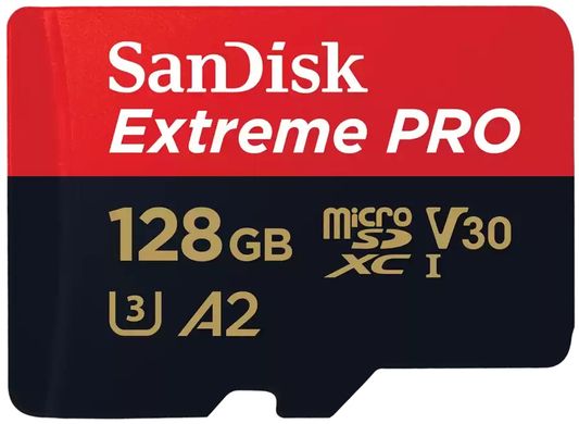 Карта пам'яті SanDisk 128GB microSDXC C10 UHS-I U3 Extreme Pro V30 + SD (SDSQXCD-128G-GN6MA)