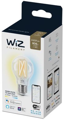Світлодіодна лампа LED WiZ LED Smart E27 7W 806Lm A60 2700-6500 Filament Wi-Fi (929003017201)