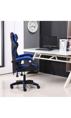 Компьютерное кресло для геймера GT Racer X-2323 Black/Blue