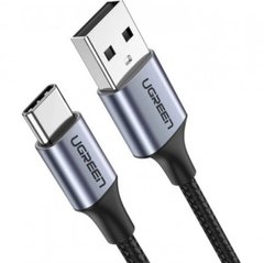 Кабель UGREEN US288 USB 2.0 to USB Type-C Cable Nickel Plating Aluminum Braid 3A 2m Black (60128)