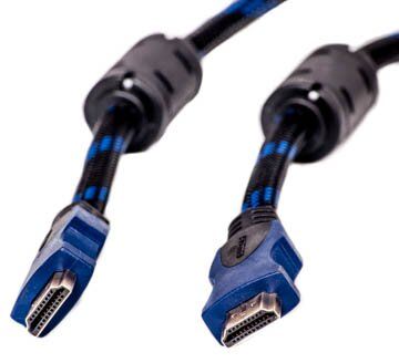 Відео кабель PowerPlant HDMI - HDMI, 1.5м, позолочені конектори, 1.4V, Nylon, Double ferrites