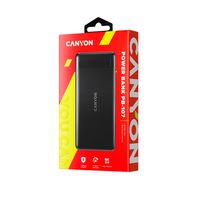 Универсальная мобильная батарея Canyon PB-107 10000 mAh Black (CNE-CPB1007B)