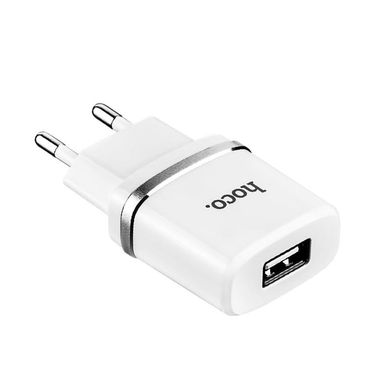 Зарядний пристрій Hoco C11 White 1USB + USB Cable MicroUSB