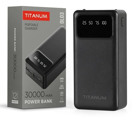 Універсальна мобільна батарея 30000mAh TITANUM OL03 Black (TPB-OL03-B)