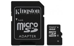 Карта памяти Kingston microSDXC 16GB Class 4 + adapter