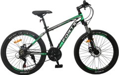 Велосипед Forte Fighter рама 13" колесо 24" Чорно-зелений (117101)