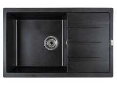 Кухонна мийка VentoLux DIAMANTE Black Quartz 760х480х180 (2059765959656)