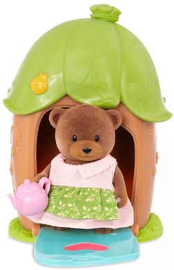 Ігровий набір Li'l Woodzeez Будиночок з сюрпризом зелений дах 1 фігурка ведмедя 1 аксесуар