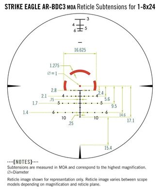 Прицел оптический Vortex Strike Eagle 1-8x24 (AR-BDC3 IR) (SE-1824-2)