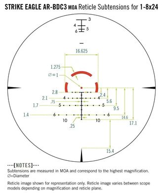 Приціл оптичний Vortex Strike Eagle 1-8x24 (AR-BDC3 IR) (SE-1824-2)