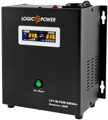 Джерело безперебійного живлення LogicPower LPY-W-PSW-800VA + (560Вт) 5A / 15A з правильною синусоїдою 12В (LP4143)