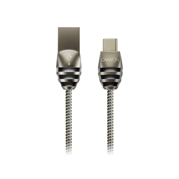 Кабель Canyon USB — USB-C 1 м Black-Grey (CNS-USBC5DG)