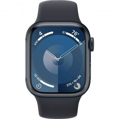 Apple Watch Series 9 GPS + Cellular 41mm Midnight Aluminum Case with Midnight Sport Band - S/M (MRHR3)