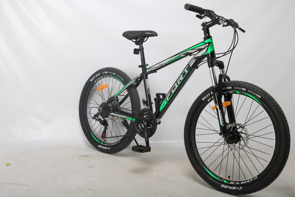 Велосипед Forte Fighter рама 13" колесо 24" Черно-зеленый (117101)