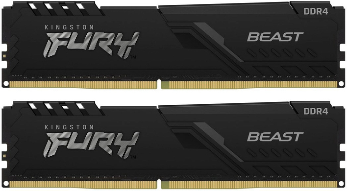 Оперативная память Kingston FURY 32 GB (2x16GB) DDR4 3200 MHz Beast Black (KF432C16BB1K2/32)