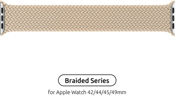 Ремінець ArmorStandart Braided Solo Loop для Apple Watch 42/44/45/49mm Beige Size 6 (148 mm) (ARM64904)