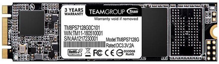 SSD-накопитель 128GB Team MS30 M.2 2280 SATAIII TLC (TM8PS7128G0C101)
