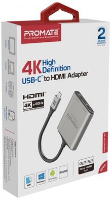 Переходник USB Type-C/HDMI Promate medialink-h2.grey