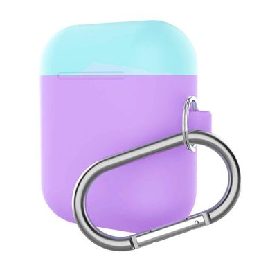 Чохол ArmorStandart Airpods Silicon case mix color with hook lavender purple/sea blue (in box)