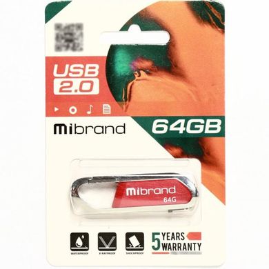 Флешка Mibrand USB 2.0 Aligator 64Gb Dark Red (MI2.0/AL64U7DR)