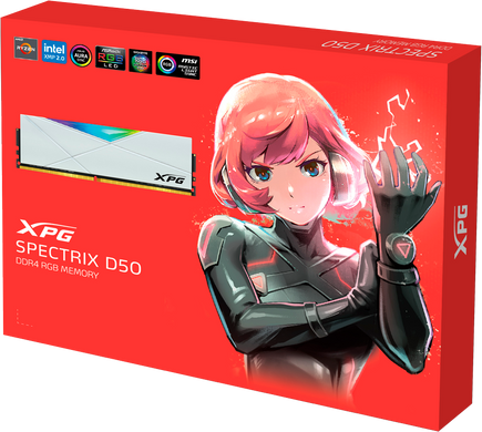 Оперативна пам’ять Adata XPG Spectrix D50 RGB White DDR4 4x16GB (AX4U360016G18I-QCWH50)