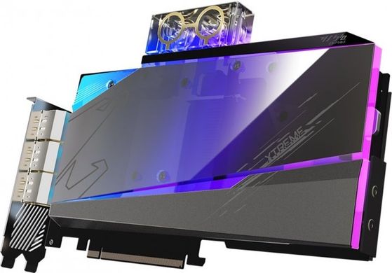 Відеокарта Gigabyte PCI-Ex GeForce RTX 3080 Aorus Xtreme Waterforce WB 10GB GDDR6X (320bit) (1710/19000) (3 х HDMI, 3 x DisplayPort) (GV-N3080AORUSX WB-10GD)