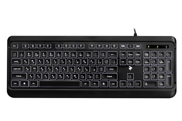 Клавіатура 2E KS120 White backlight Black (2E-KS120UB)