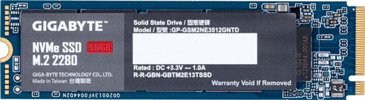 SSD-накопичувач M.2 GIGABYTE 512GB NVMe PCIe 3.0 4x 2280GP-GSM2NE3512GNTD