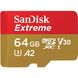 Карта пам'яті SanDisk microSD 64GB C10 UHS-I U3 Extreme V30 + SD (SDSQXAH-064G-GN6MA)