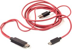 Відео кабель PowerPlant HDMI - micro USB + USB, 2.0м, (MHL), Blister